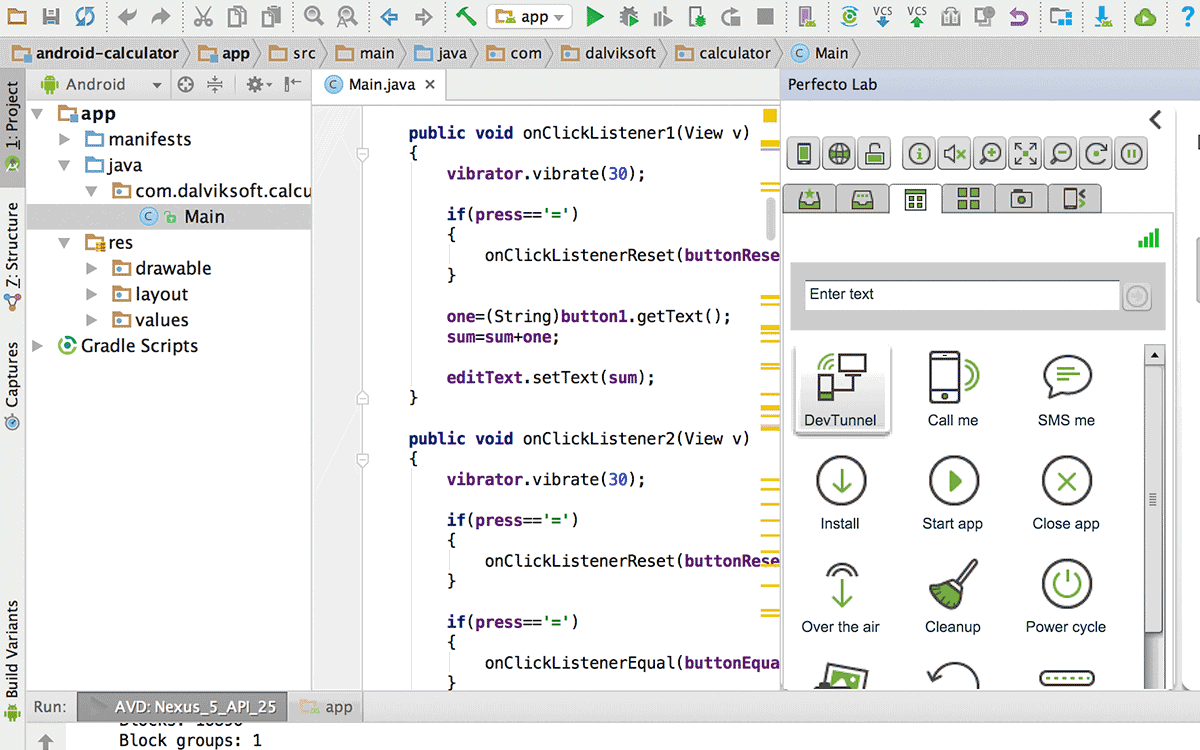 Screenshot of a test validation process enabled by Perforce Perfecto