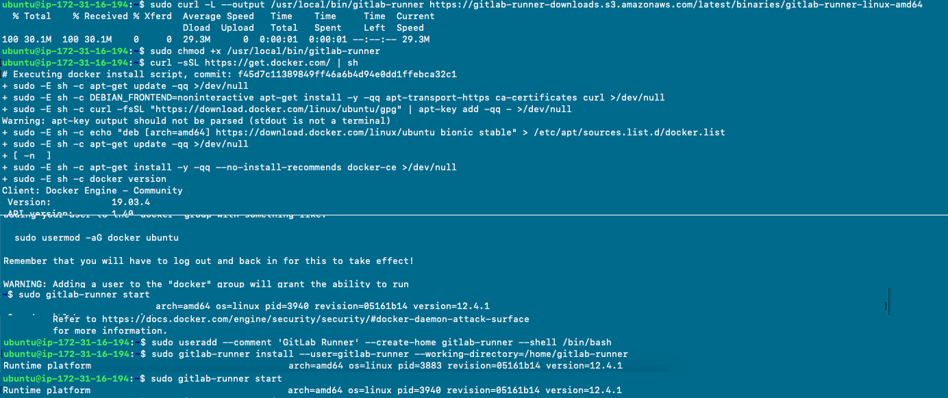 Perfecto GitLab integration setup code screenshot.