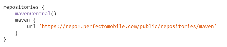 Perfecto Gradle integration repository code screenshot.