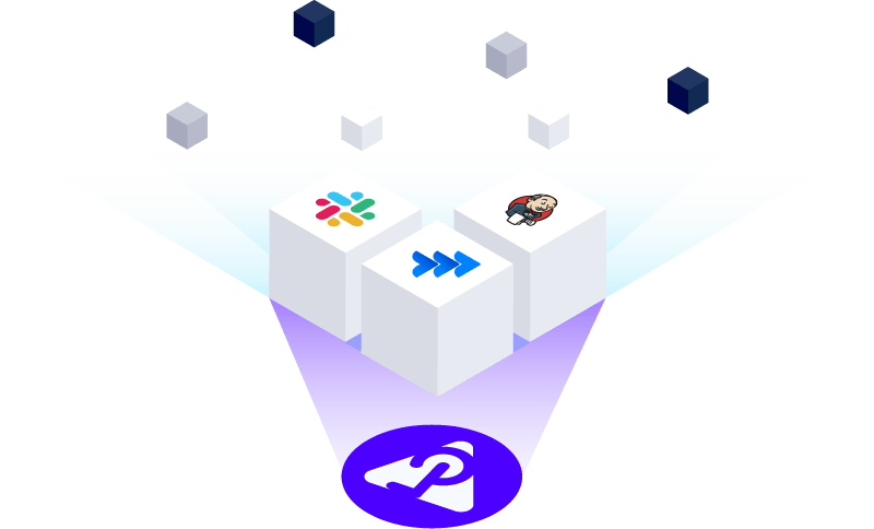 Perfecto integrations illustration, including Slack, Jira, and Jenkins.