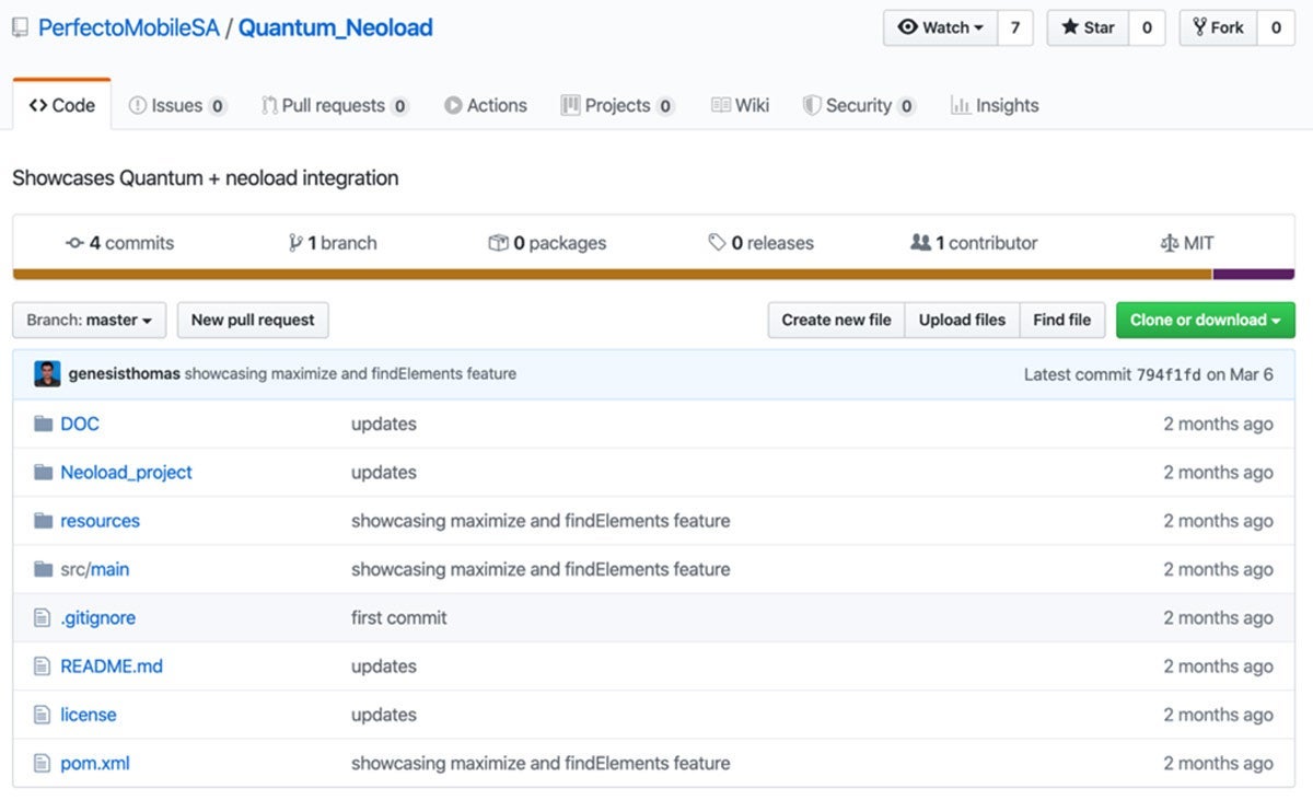 PerfectoMobileSA / Quantum_NeoLoad screenshot.