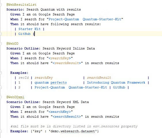 What is Quantum Framework code screenshot.