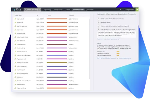Screenshot of Perforce Perfectos root cause analysis reporting