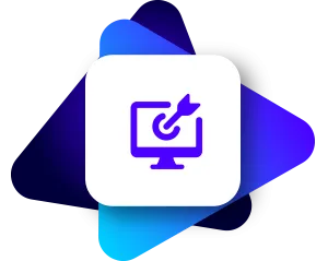 An illustrated icon of a monitor and an arrow sticking into the front as a bullseye