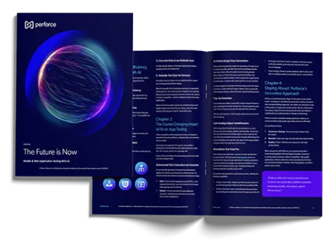 3d mockup of the "The Future is Now" ebook from Perforce Perfecto