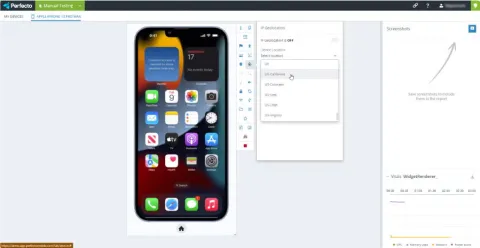 Perfecto IP geolocation expanded locations list screenshot.